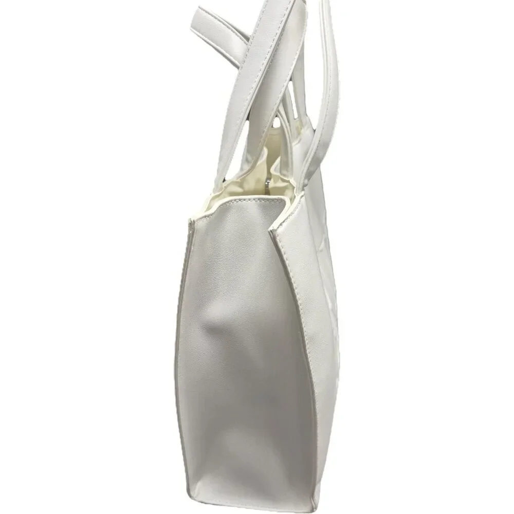 Roses Are Red Bride Tote Bag Shoulder Bag Purse Travel Bag Embossed White
